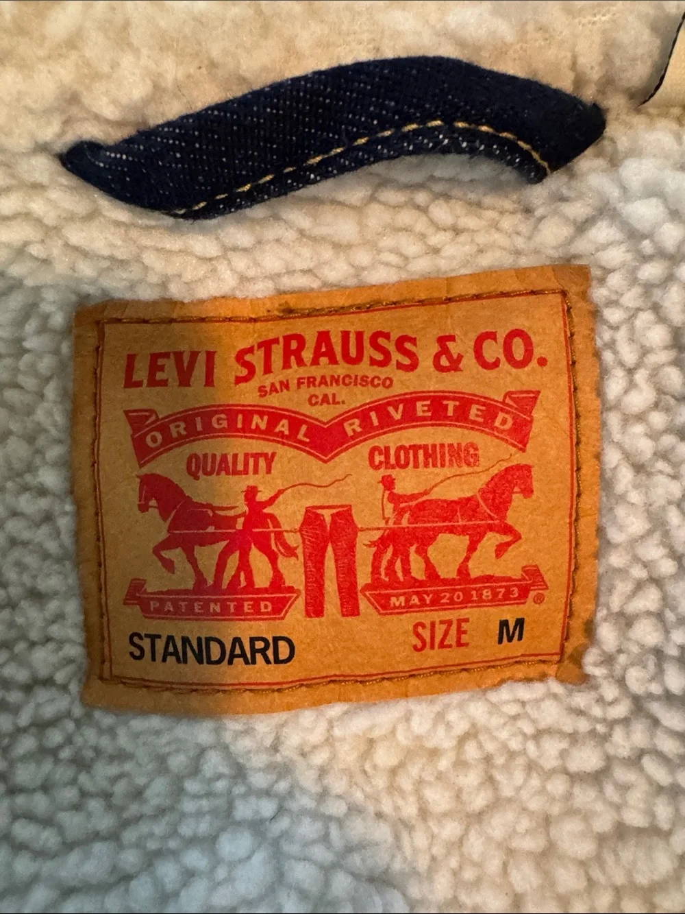 Levi's Dark Blue Denim Sherpa-Lined Pea Coat
